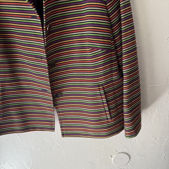 Talbots Blazer Womens 22WP Striped Two Button Lined Cotton Blend Jacket Plus Siz - Picture 3 of 12